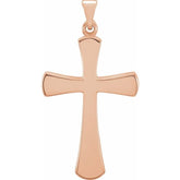 14K Rose Cross Pendant